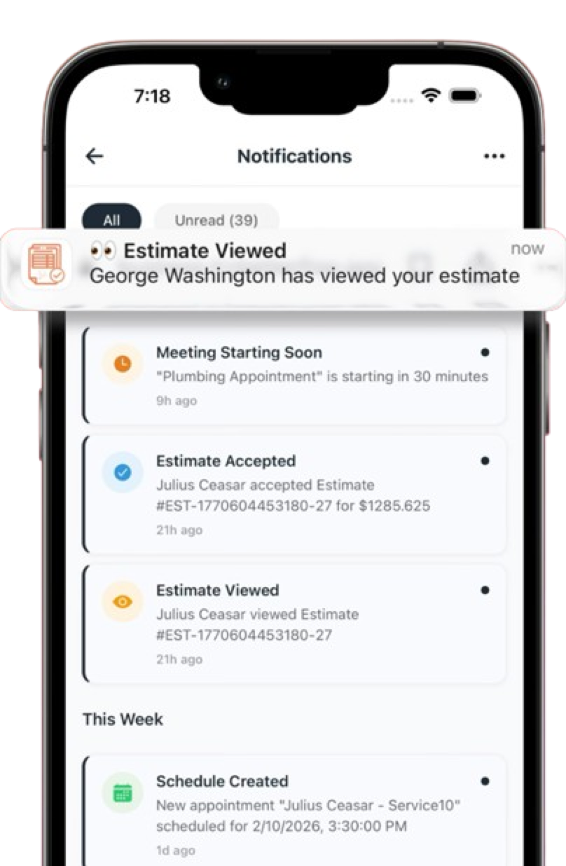BetterFlow mobile dashboard for service businesses