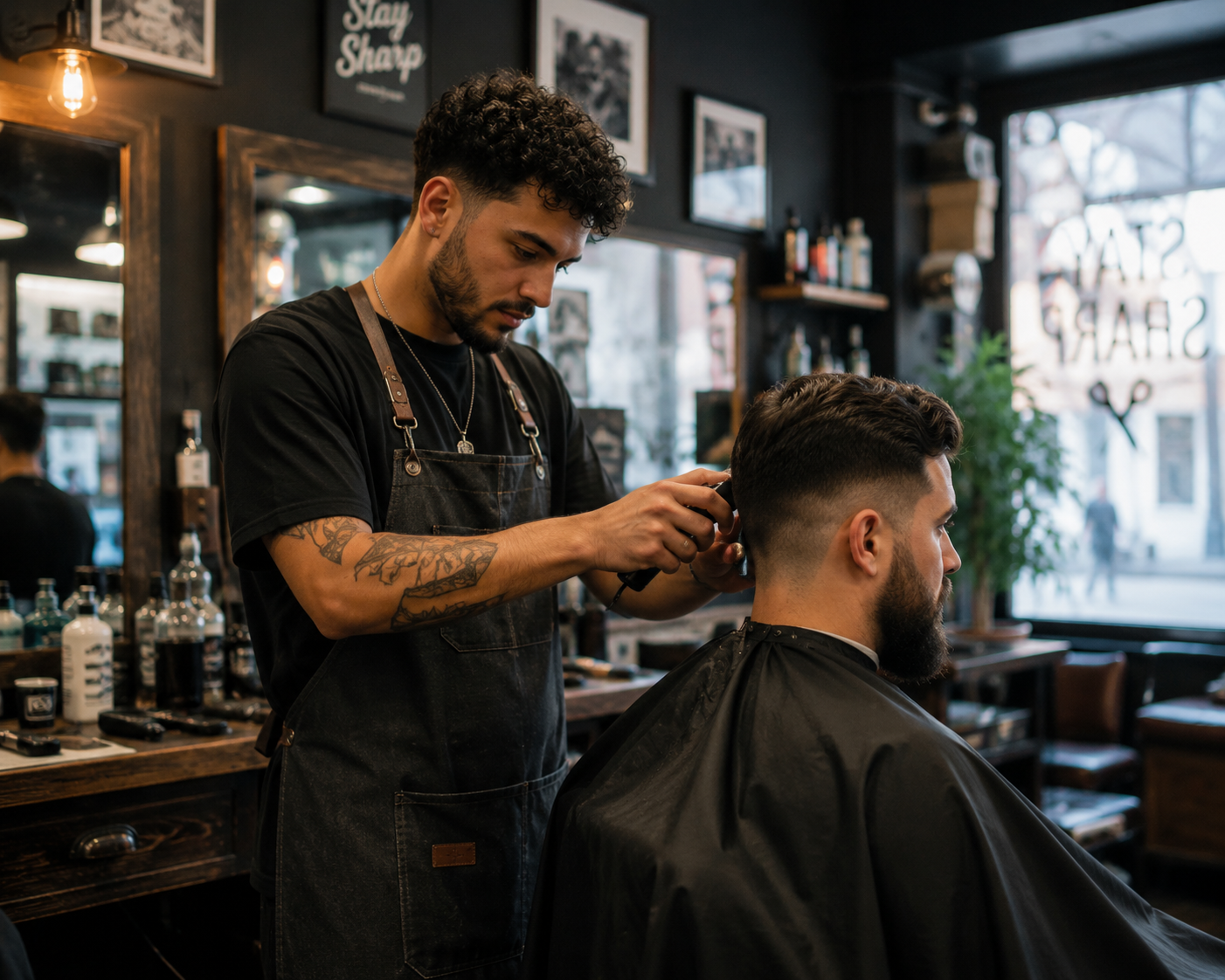 Beauty professional managing client appointments