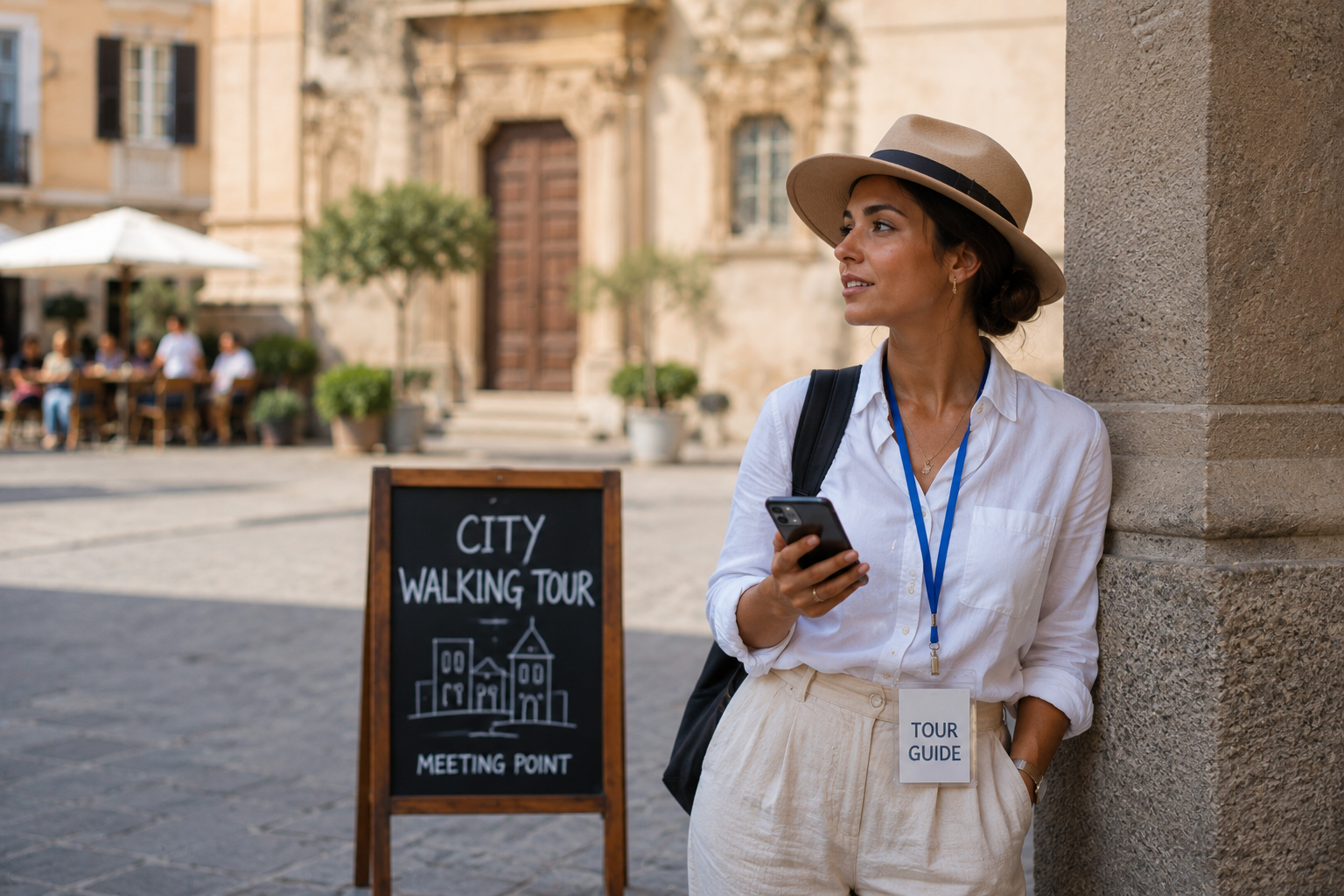 Tourism operator managing bookings on a tablet