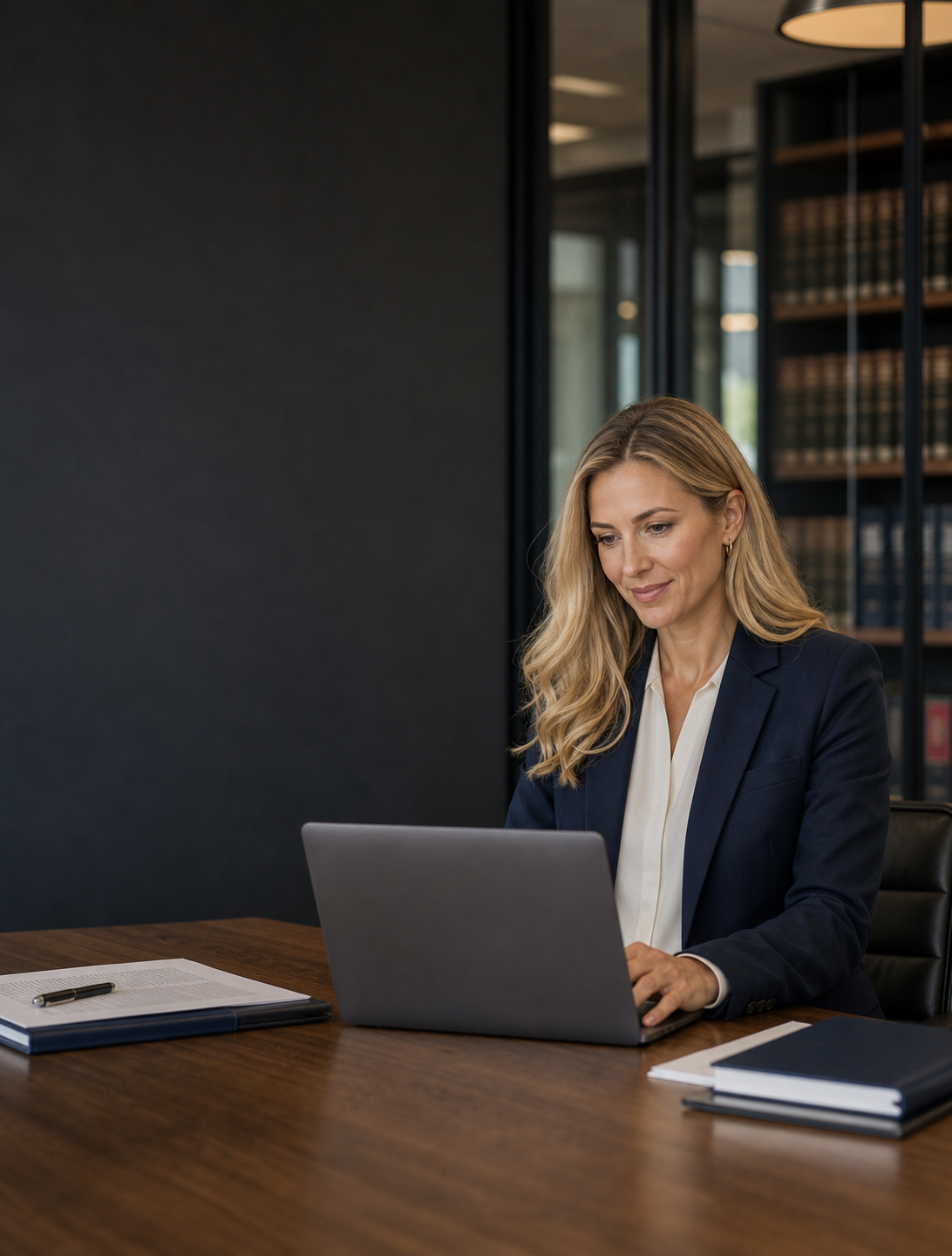 Professional services provider managing client work from a laptop
